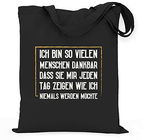 wowshirt Stoffbeutel Jutebeutel Ich Bin So Vielen Menschen Dankbar Geschenk für Kollege Arbeit Büro-Humor Chef, Farbe:Black