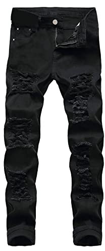 2023 Pantalones Vaqueros para Hombre,Pantalones Casuales Moda Jeans Rotos Trend Largo Pantalones Pants Skinny Retro Pantalon Fitness Jeans Largos Pantalones Ropa de Hombre Talla Grande