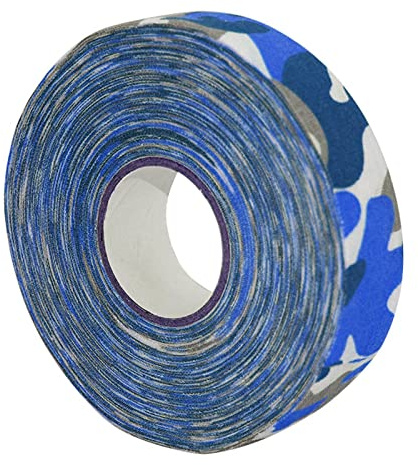 Qianly 27Yards Ice Hockey Cloth Tape Roller Hockey Protector Cover Skipping Rope Belt Hockey Tapes for Training, Blue Camo