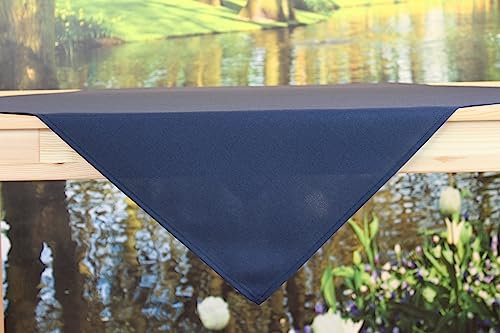 KAMACA Tischdecke für innen und außen Gartentischdecke Moderne Textile Decke für das ganze Jahr schmutzabweisend knitterfrei unifarben (Marine, Tischdecke 85x85 cm)