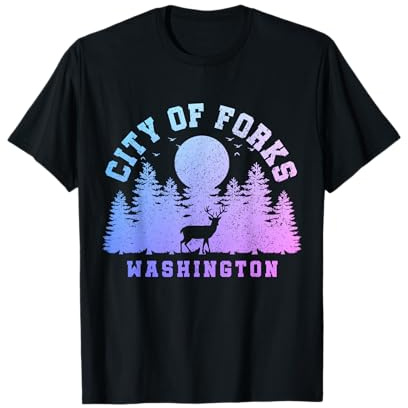 City Of Forks Washington Deer Nature Hiking Camping Pride T-Shirt