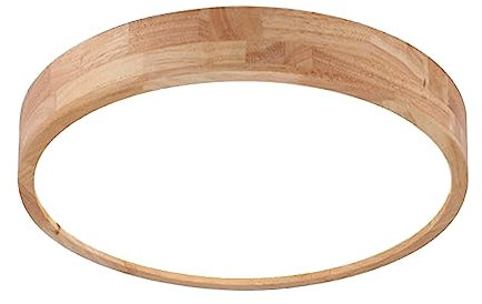 LIGKIN LED Deckenlampe Holz 24W Deckenleuchte Rund 30cm Kaltweiß 6500K Durchmesser Modern Küchenlampe Lampe Wohnzimmer für Balkon Flur Babyzimmer Schlafzimmer Esszimmer