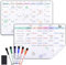 POPRUN A3 Chore Chart & Monthly Planner Whiteboard Calendar for Fridge, Wall and Glass, Perfect as Family Chores Chart, Cleaning Rota, Reminder and Memo Board, Dry wipeable, Monday to Sunday-2 Pack
