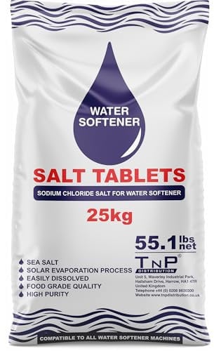 25 Kg Salt Tablets Water Softener Food Grade Compatible to All Water Softner Machines 100% Genuine British Salt Tablet 25KG Of Premium Quality Best For Laundry Kitchen Dish Washing (1)