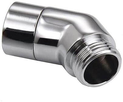 Silver Chrome-Plated G1/2 Handheld/Fixed Wall Mounted Shower Head Elbow Adapter 45 Degree Conversion Joint with Rubber Seal - Compatible with Most Standard Shower Systems