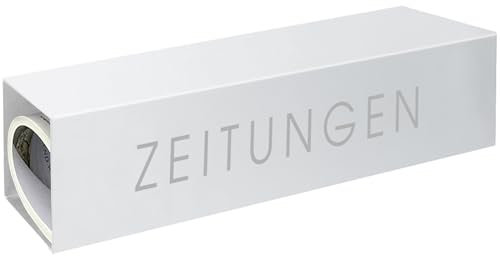 MOCAVI Zeitungsrolle weiss inkl. Beschriftung ZEITUNGEN, modernes Design-Zeitungsfach, RAL 9003, Zeitungsbox eckig