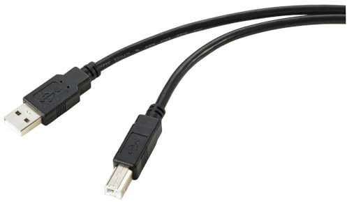 Renkforce USB-Kabel USB 2.0 USB-A Stecker, USB-B Stecker 10.00 m Schwarz Geflechtschirm RF-5770782
