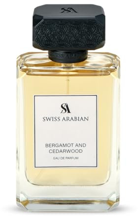 Swiss Arabian Bergamot and Cedarwood Eau de Parfum for Men 100ML - Une fusion audacieuse d'agrumes épicés et de bois terreux - Un parfum vivifiant et sophistiqué