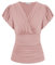 GRACE KARIN Damen Kurzarm Bluse Elegant Slim Fit Plissee-Tops Einfarbige Tunika Bluse Leicht Top für Kleider Rot M Hell-Pink M