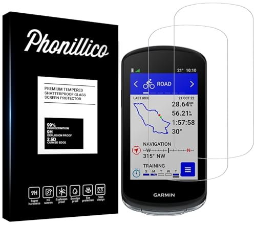 PHONILLICO Schutzfolie kompatibel met Garmin Edge 1040/Edge 1040 Solar [Pack 2] Displayschutzfolie Panzer glas für Bildschirm GPS Fahrrad