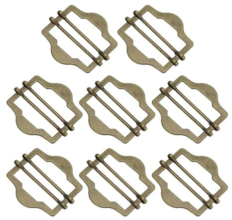 QUARKZMAN 8 Stück Metall Verstellbare Schieber Schnallen, 30mm Gurtband Rollenstift Clip Schnalle Tri Glide für Weste, Anzug, Taschen Ersatzteil (Bronze)