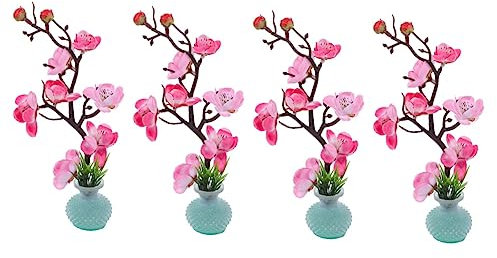 ABOOFAN Tischdekoration 4 Stück Sashimi-Gerichtsdekoration Mini-künstliche Blumen japanische Tellerdekorationen Ornament künstliche Pflanzen gefälschte Blumenverzierung Tellerverzierung
