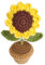 Crochet Flowers,Sunflower Crochet Potted Flowers,Small Artificial Flower Pot Hand Knitted Crochet Gifts for Home Office Desktop Ornament,Gift for Lover or Family
