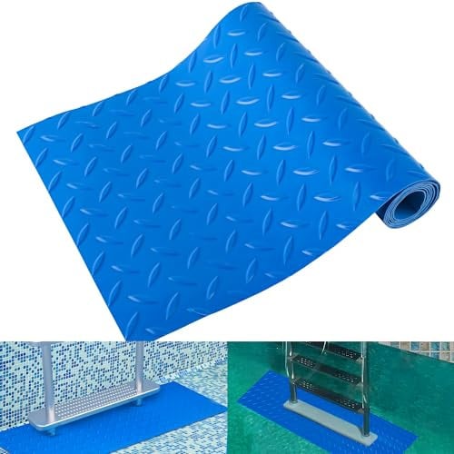 Schwimmbadleitermatte, 22,9 x 91,4 cm, große Poolleiter, schützende Schwimmbad-Stufenmatte mit rutschfester Textur für oberirdische Schwimmbad-Stufen, Auskleidung und Treppen
