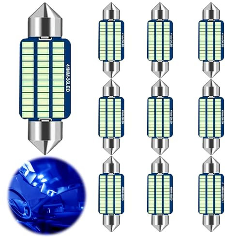 Innenraumbeleuchtung Auto Led, LED Auto Innenbeleuchtung 41MM, LED Innenbeleuchtung Streifen,Plug and Play 12v Led Innenraumbeleuchtung Auto,Auto Beleuchtung Innenraum, Auto Licht Innenraum(Eisblau)