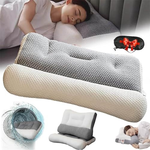 Re-stiva Pillow,Re-stiva Pillow for Sleep Apnea,Re-stiva Orthopedic Neck Traction Pillow, Ergonomic Pillow,Cervical Memory Foam Neck Pillow, Contour Orthopedic Pillow for Neck Support (Gray)