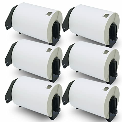 BETCKEY - 6 rullar DK-11247 etiketter, 103 mm x 164 mm, svart på vitt, 1 080 fraktetiketter för Brother QL etikettskrivare