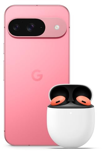 Google Pixel 9 - Smartphone Android Desbloqueado con Gemini - Rosa peonía, 128GB + Pixel Buds Pro - Auriculares de botón inalámbricos con Cancelación de Ruido Activa - Coral