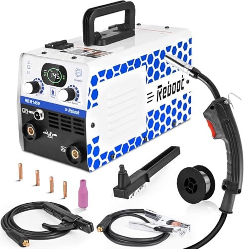 Reboot Gasless Mig Welder,240V MMA ARC/Lift Tig 3 in 1 Flux Core Welding Machine with IGBT Inverter Portable and Mini Suitable for Beginners DIY/Professional Welders