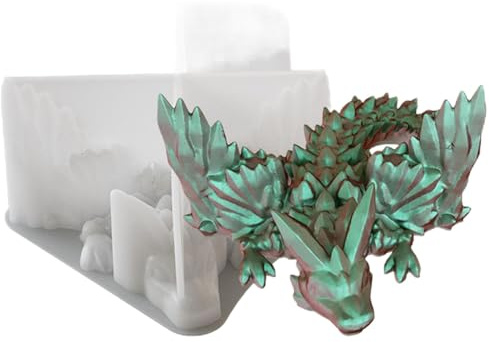 Qkbuza Dragon Silikonform, Tierharzformen, Drache mit Flügeln aus Epoxidharz, Harzform für Heimparty, Dekoration von Fondant-Kuchen, Beton,