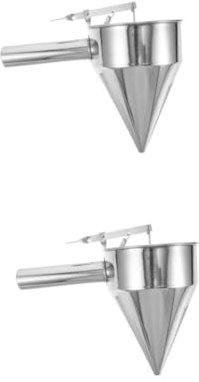 SUPVOX 2pcs Stainless Steel Funnel Cake Mix Maker Easy to Use for Outdoor Home Baking