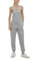 Donna Senza maniche Tute Spalline sottili Harem Larghe Tutine Trendy Pantaloni lunghi Salopette Tutine Con tasche Grigio M