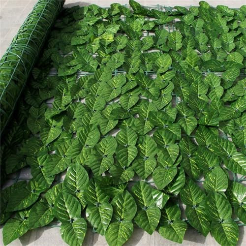 AQCQDQ Künstliche Efeu Garten Sichtschutz 100x200cm,Sichtschutzzaun Efeu,Mehrfachgröße Efeu Sichtschutz,grüner Efeuzaun mit verstärkter Verbindung, künstliche Hecken mit Weinblättern (100x200cm,5)