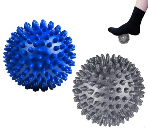 2pcs Igelball Massageball, Massage Ball mit Noppen Stachelball, Faszienball, Noppenbälle, für Beine, Füße, Hände und Rücken, Plantarfasziitis Entspannung Schmerzlinderung