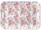 Tablett 33x47cm Melamin mit Vintage Rosen Motiv - zum Dekorieren & Servieren - Serviertablett für Kaffee Tee Frühstück - Tischdeko Frühling Sommer Hochzeit - Dekotablett floral Rosa Weiß