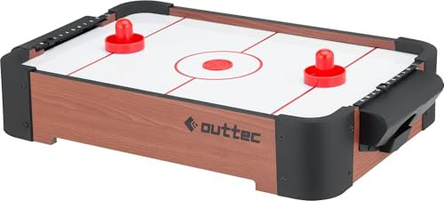 Outtec Air Hockey Tisch – Airhockey Spieltisch mit Air Flow System, robustem Design & Zählwerk – Tischspiele für Kinder & Erwachsene – Partyspiele, Air Power Hockey für Zuhause