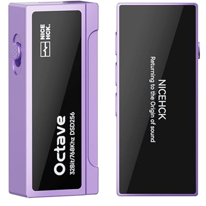 NICEHCK Octave ES9039Q2M Amplificateur DAC portable Décodeur audio HiFi et amplificateur de casque portable pour IEM, adaptateur audio de téléphone USB pour Android/iOS/PC, volume 100 étapes, micro
