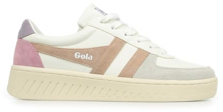 Gola Women's Grandslam Trident Sneaker, White/Cameo/Lily, 7 UK