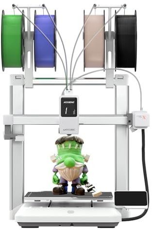Anycubic Kobra X 600mm/s High-Speed 3D Printer with 4-Color Printing | 49-Point Auto-Leveling, Smart AI Detection for Beginners & Professionals, 260x260x260 mm³