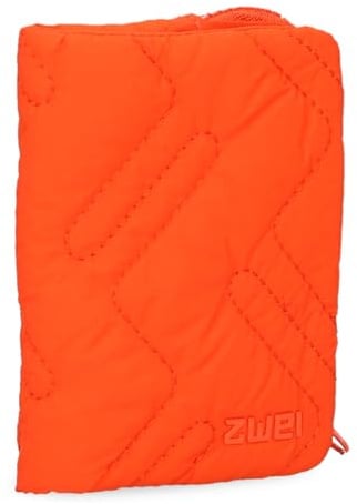 Zwei Kleine Gesteppte Damen Geldbörse Cleo CLW5 kompakter Geldbeutel aus recyceltem Nylon, ultraleichtes Portemonnaie mit Reißverschluss, Münzfach, 6 Kartenfächern und 4 Einsteckfächern (Papaya)