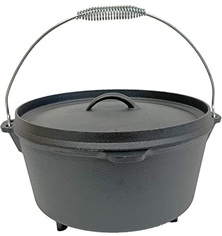 Cuisiland Seasoned 9 Quart Cast Iron Dutch Oven lip lid 3 legs