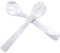 Dohuge Lot de 2 cuillères à caviar en nacre avec manche rond Blanc 9,4 cm