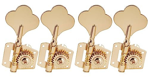 Musiclily Pro 4-in-Line Open Gear Mechaniken-Set für 4-Saiter E-Bass Precision Jazz Bass, Gold