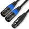JOLGOO Cavo sdoppiatore XLR, cavo microfono sdoppiatore a Y XLR femmina a doppio XLR maschio, cavo XLR Y da femmina a 2 maschi, 1,6 piedi