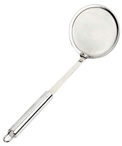 Fat Skimmer Spoon, Stainless Steel Fine Mesh Strainer Hot Pot Foam Grease Oil Skimming