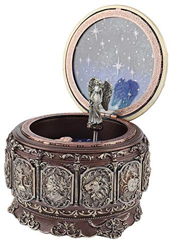 MAGT Spieluhr, Vintage Spieluhr 12 Sternbilder Spieluhr mit Sternbildern Rotierende Göttin LED Lichter Klassische Spieluhr als Geschenk(Virgo)