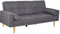 HOMCOM 3-Sitzer-Convertible-Sofa Skandinavisches Design Rückenlehne verstellbar 3 Positionen Füße Holz Stoff Leinen Grau