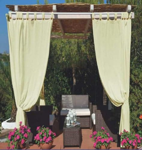 Megashopitalia Tenda da Sole per Gazebo Pergola Veranda Impermeabile Anti-Muffa Resinata Idrorepellente 140x270cm (Panna)…