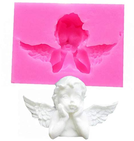 Lankater Forme Ange 3D Fondant Moule, Décoration De Gâteau De Chocolat en Silicone À La Main, Moule en Argile, Outils De Décoration De Gâteau