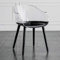 Transparent Ghost Chair Armlehnstuhl, Creative Home Einfache transparente Rückenlehne Make-up Stuhl, Transparenter Sitz für Esszimmer, Wohnzimmer, Büro, Restaurant und Garten,Transparent+Black