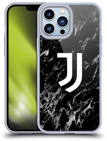 Head Case Designs Offizielle Juventus Football Club Schwarz Marmor Soft Gel Handyhülle Hülle kompatibel mit Apple iPhone 13 Pro Max