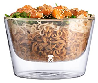 MasterPro Foodies Mixology - Bowl de 510 ml Fabricado de Borosilicanto Transparente - Soporta Cambios Bruscos de Temperatura - Doble Cristal - Apto Lavavajillas - Libre de Tóxicos