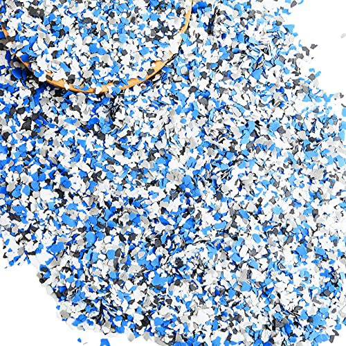 Timtin 700 G/ 1.54 Lb Blend Decorative Color Chips Concrete Floor Coatings Paint Flakes for Garage Floor Paint Interior Exterior Walls(Black, White, Blue, Gray)