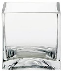 Floralcraft® Vase cube en verre de 10 cm - Centre de table décoratif pour arrangements floraux, décoration d'intérieur, fête de mariage, pot de fleurs, terrarium, bougeoir