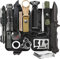Graxury 14 in 1 Survival Kit Mehrzweck-Survival-Kit, Erste-Hilfe-Set für Outdoor-Sport, Camping, Bergsteigen, Feuerstein/Thermodecke/Pfeife (Messer)