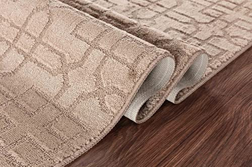 GULLAMBO Door Mat - Non Slip Door Mats Indoor Washable For Tiles Lino lamination Wood Flooring - Washable Front Door Mat Inside, Super Absorbent - Kitchen Door Mats Rugs (Beige Siam, 40cm x 60cm)